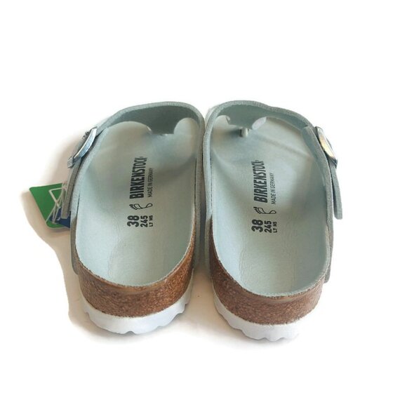 Birkenstock Womens Sz 7 Gizeh Vegan Sandals EU 38 Iridescent Matcha Regular Fit - Picture 7 of 11